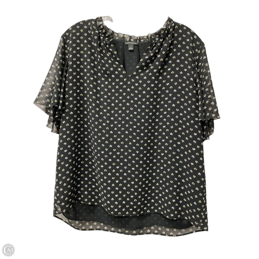 Top Short Sleeve By Ann Taylor In Black, Size: M