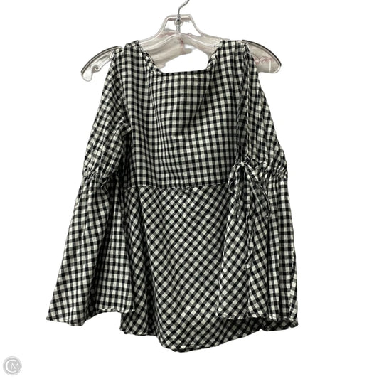 Top Long Sleeve By Loft In Black & White, Size: Xxsp