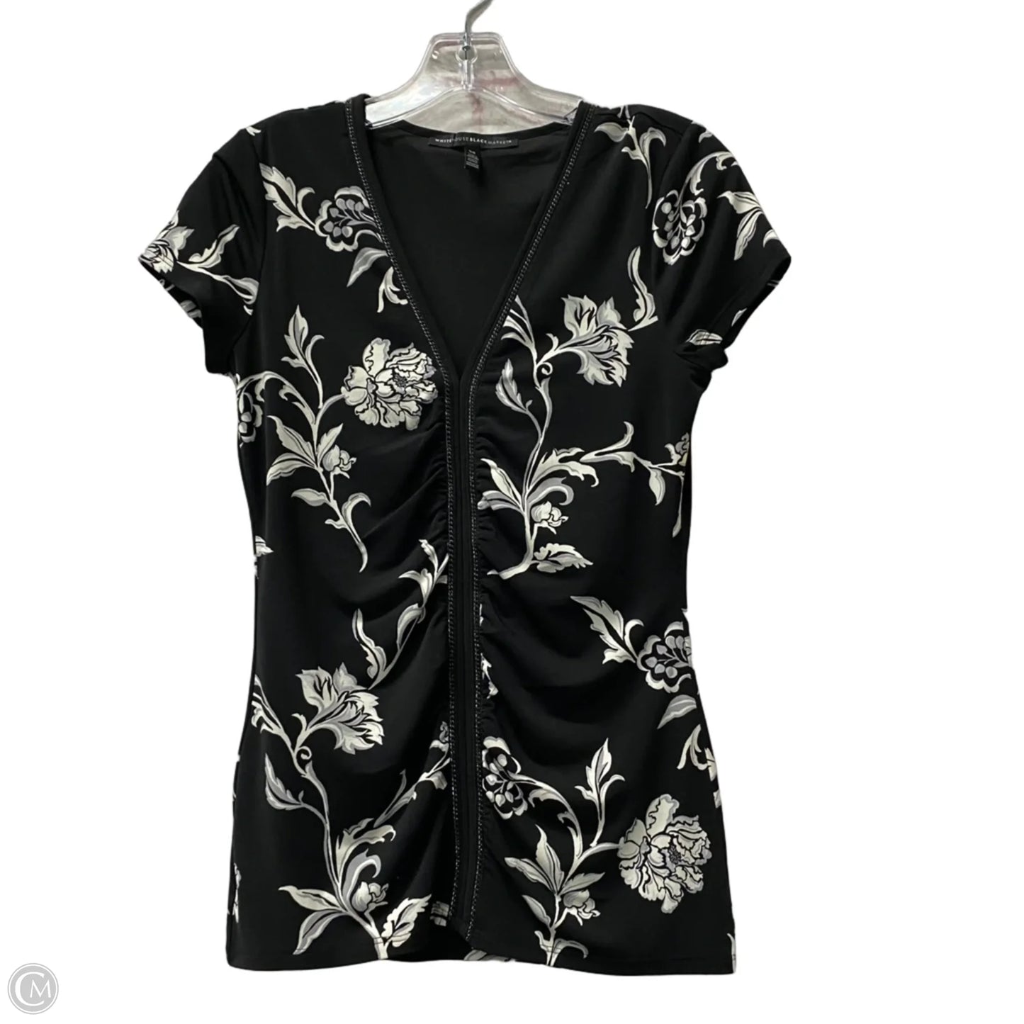 Top Short Sleeve By White House Black Market In Black, Size: Xs
