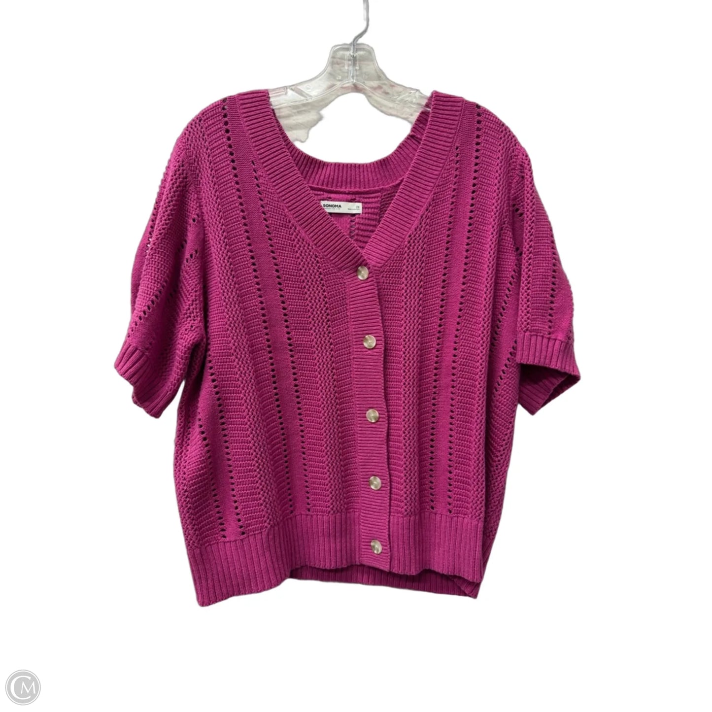 Sweater Short Sleeve By Sonoma In Pink, Size: 2x