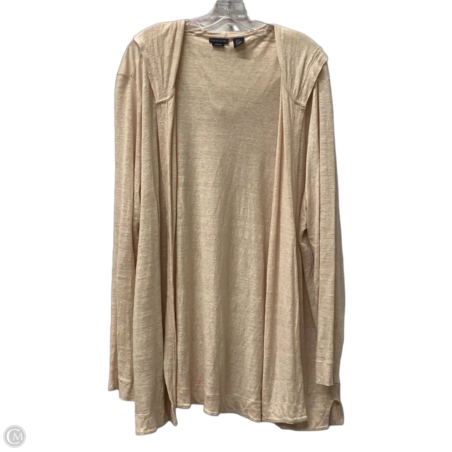 Sweater Cardigan By Tahari In Peach, Size: 3x