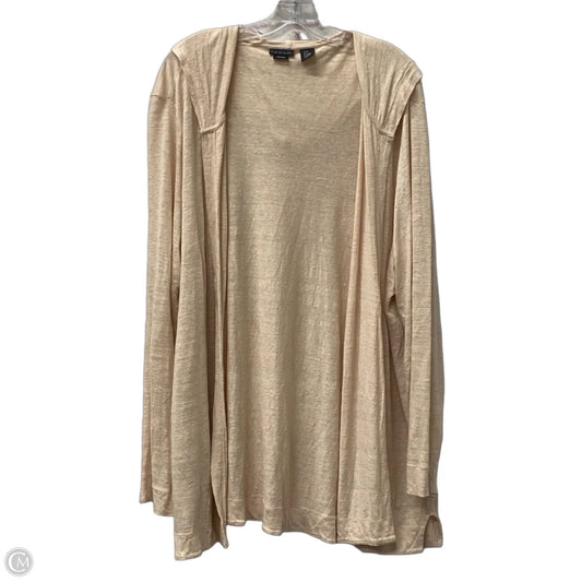 Sweater Cardigan By Tahari In Peach, Size: 3x