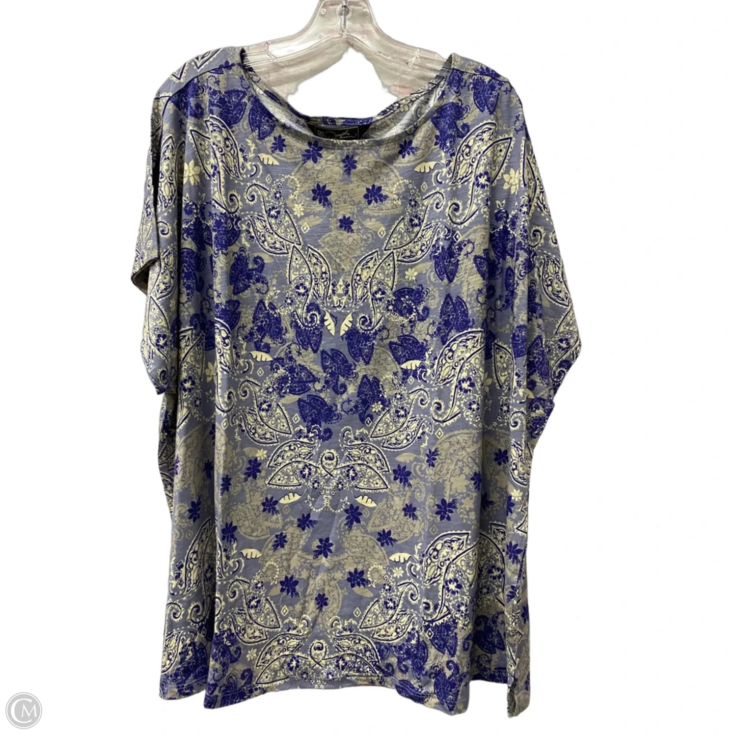 Top Short Sleeve Basic By Dg2 In Blue, Size: 3x