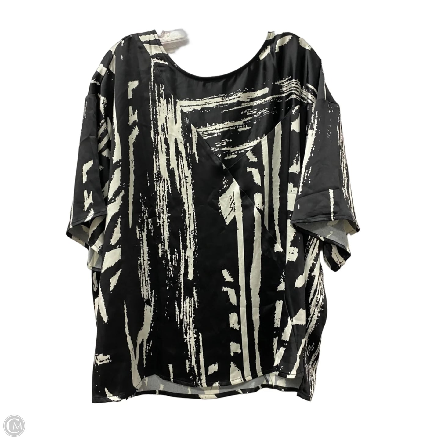 Top Short Sleeve By Grey In Black & White, Size: 3x