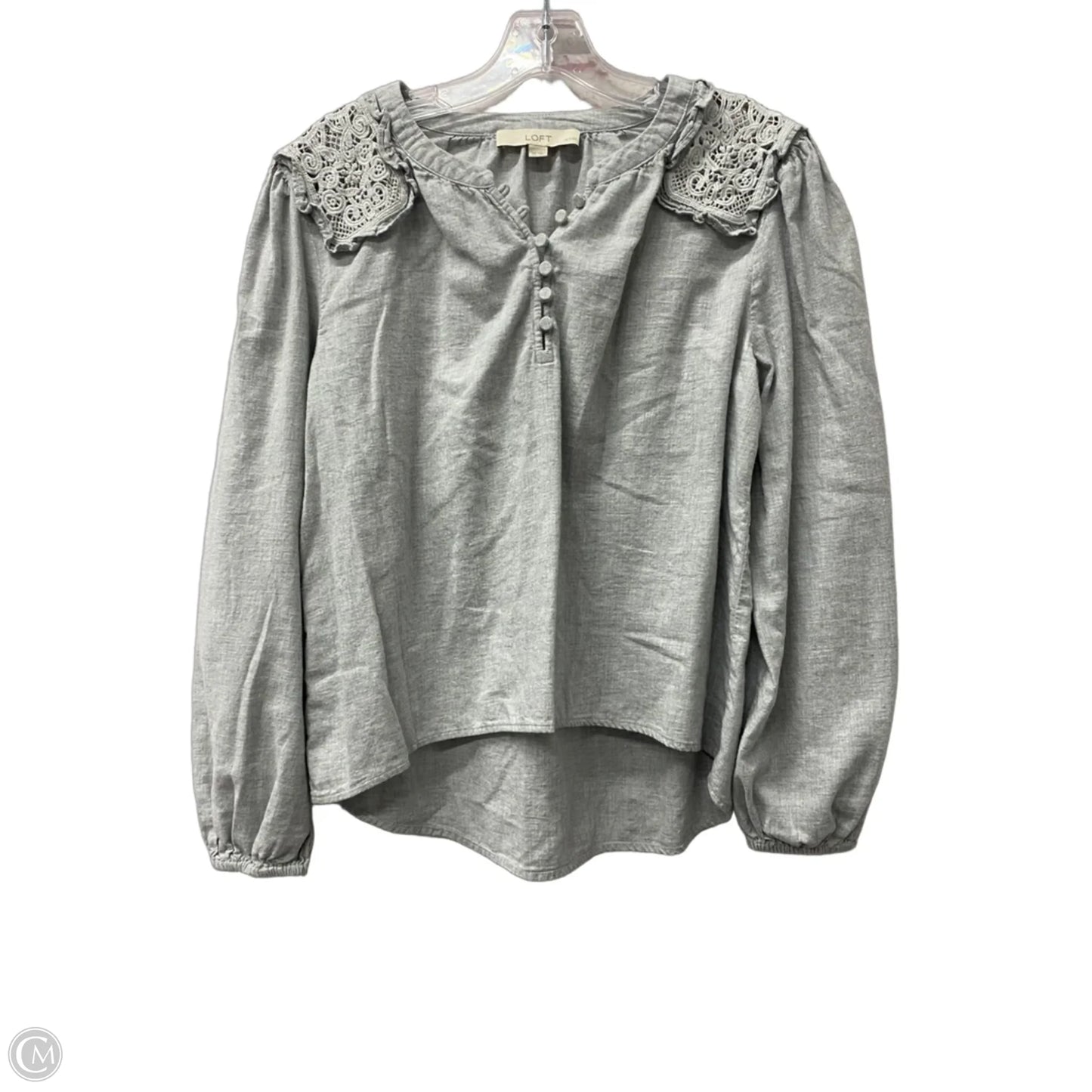 Top Long Sleeve By Loft In Grey, Size: Sp