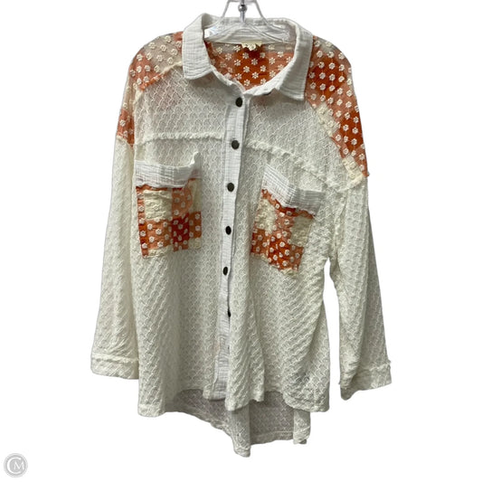 Top Long Sleeve By Pol In White, Size: S