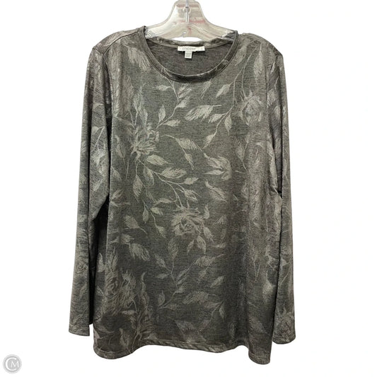 Top Long Sleeve Basic By Chicos In Grey, Size: Xl