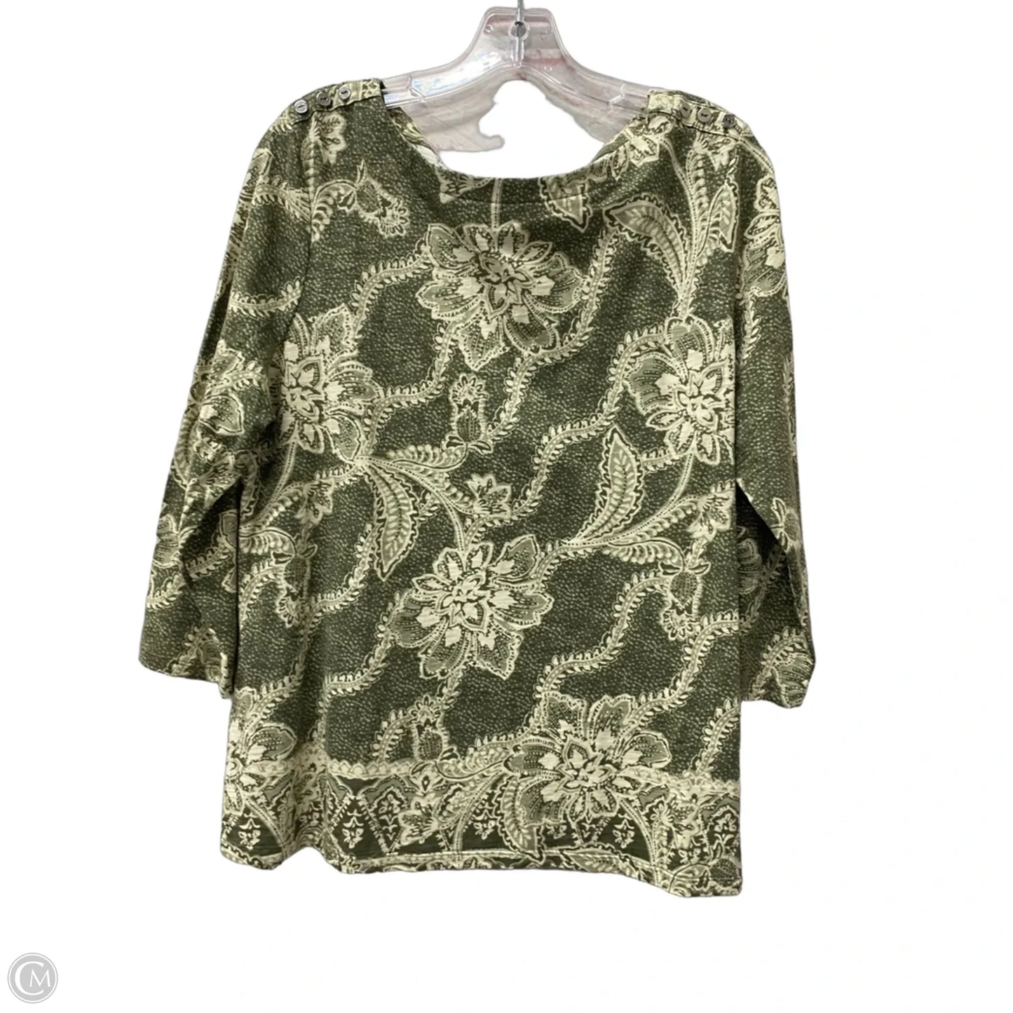 Top Long Sleeve By Chicos In Green, Size: L