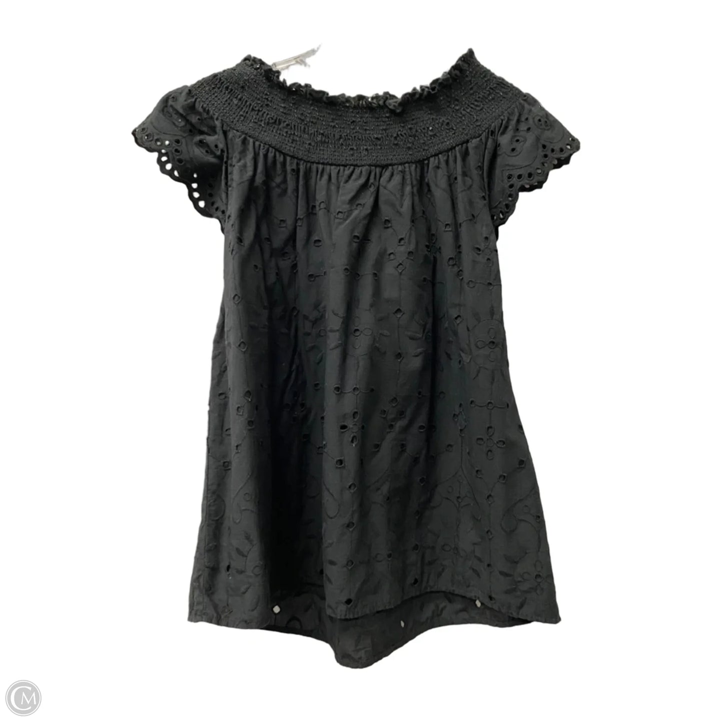 Top Short Sleeve By Loft In Black, Size: Mp