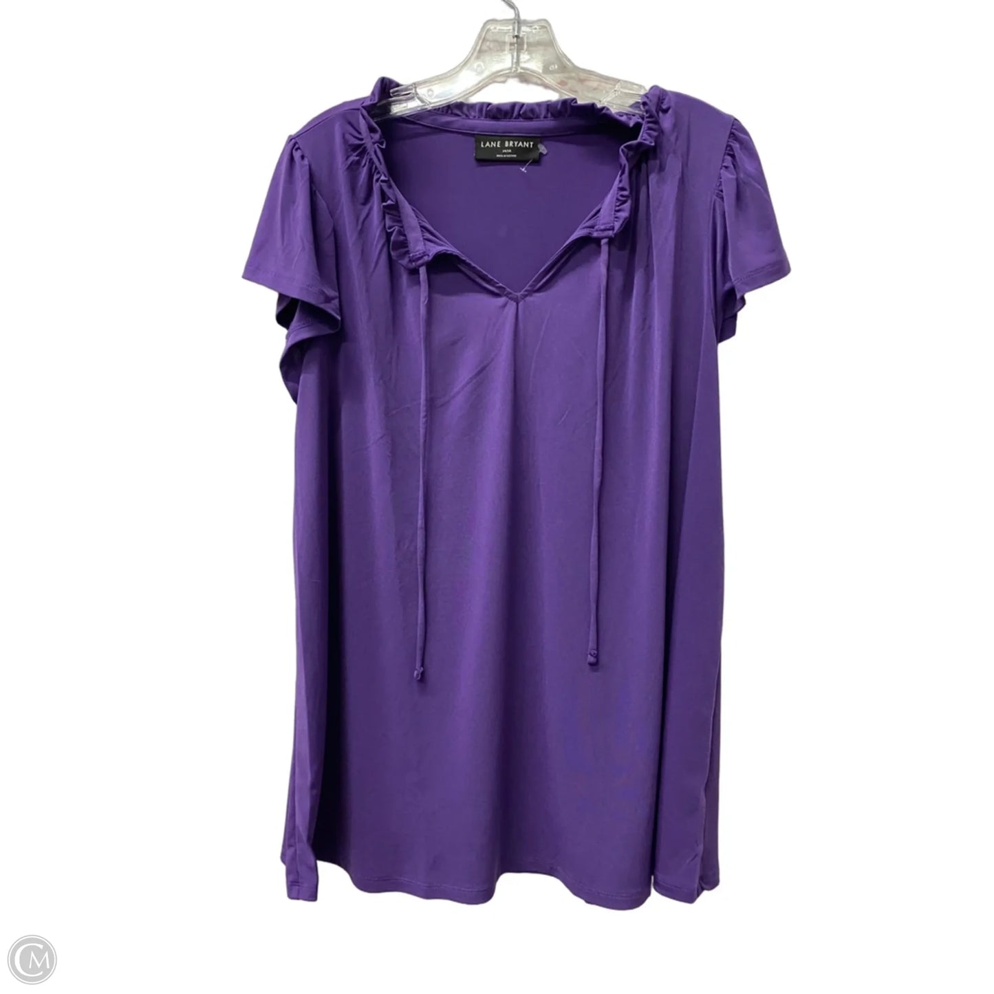 Top Short Sleeve By Lane Bryant In Purple, Size: Xl