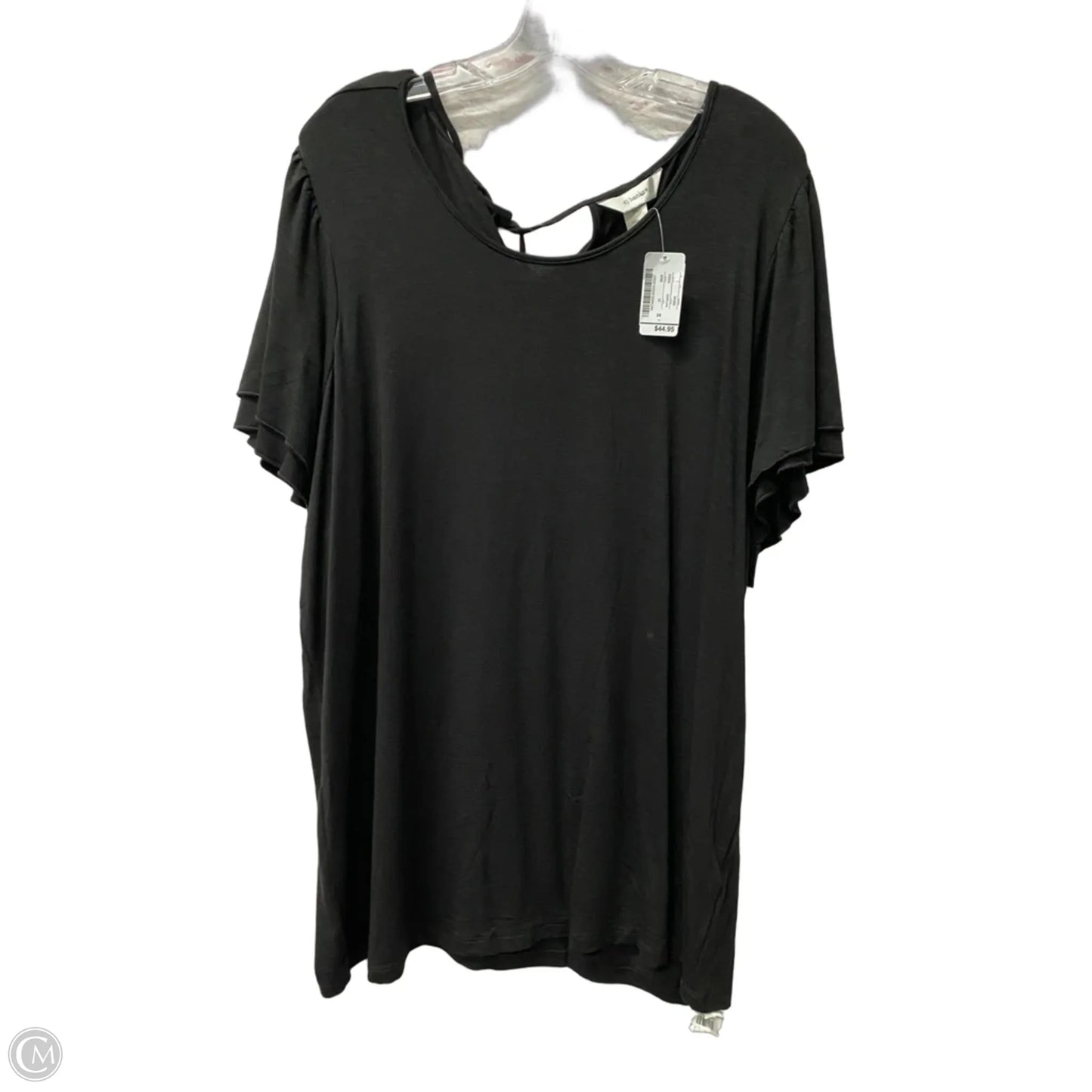 Top Short Sleeve By Cj Banks In Black, Size: 2x