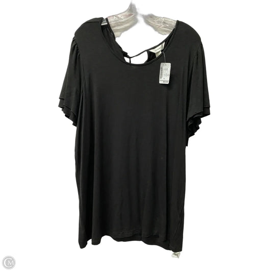 Top Short Sleeve By Cj Banks In Black, Size: 2x