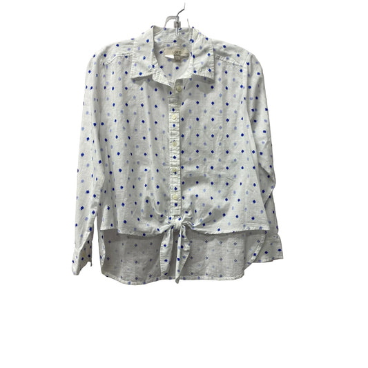 Top Long Sleeve By Loft In Blue & White, Size: Sp