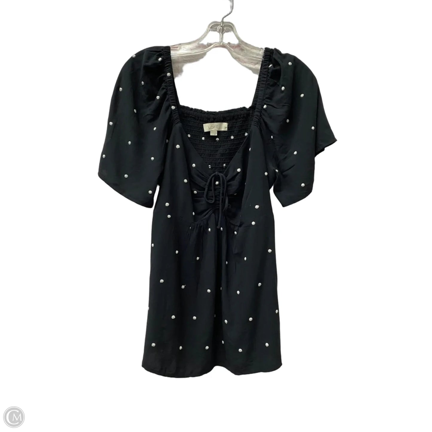 Top Short Sleeve By Loft In Black, Size: M