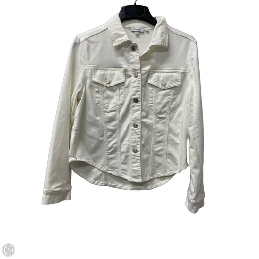 Jacket Denim By Chicos In White, Size: M