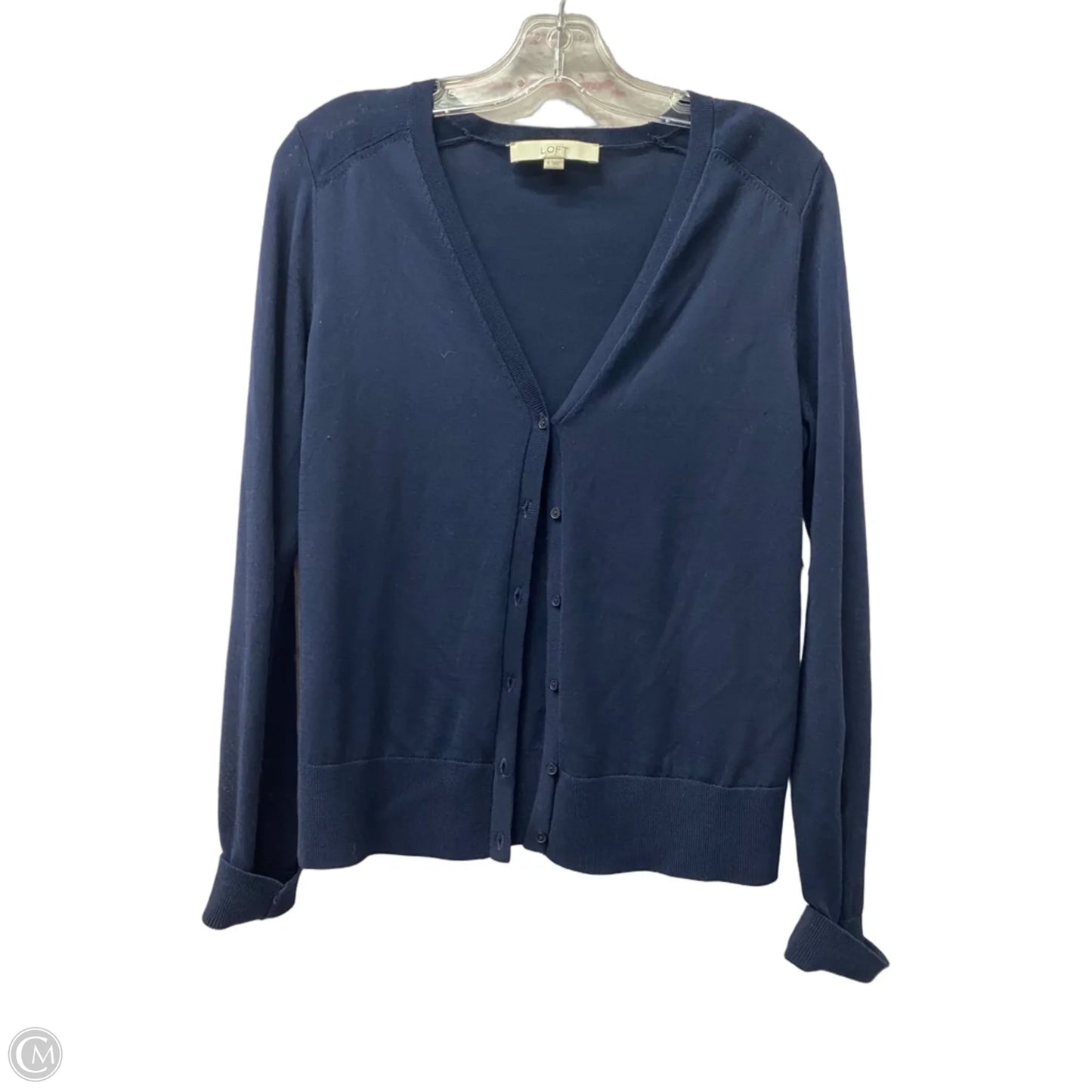 Sweater Cardigan By Loft In Blue, Size: S