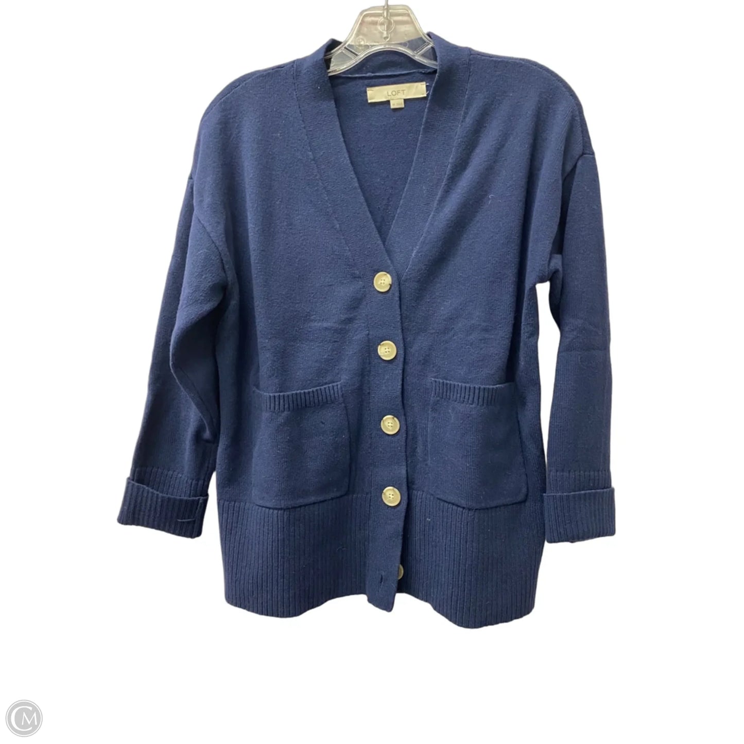 Sweater Cardigan By Loft In Blue, Size: Xs
