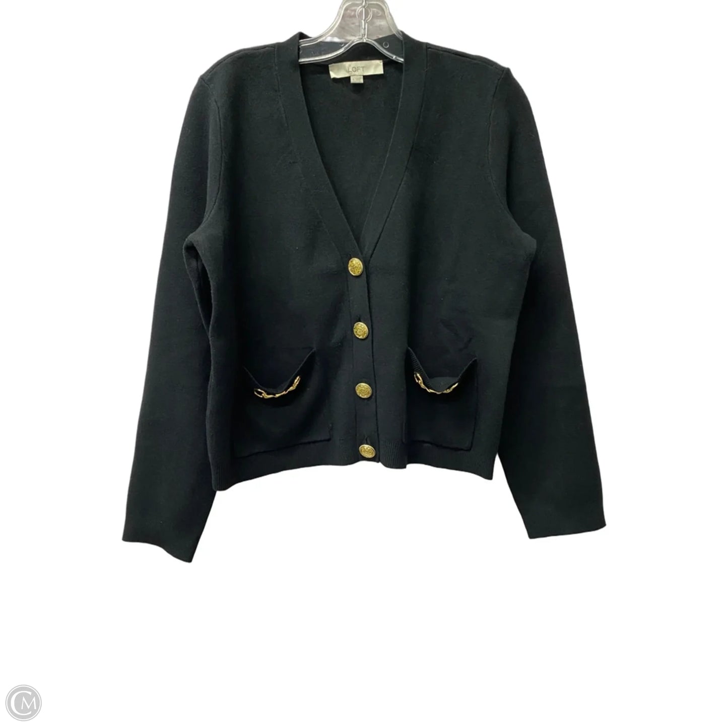 Sweater Cardigan By Loft In Black, Size: S
