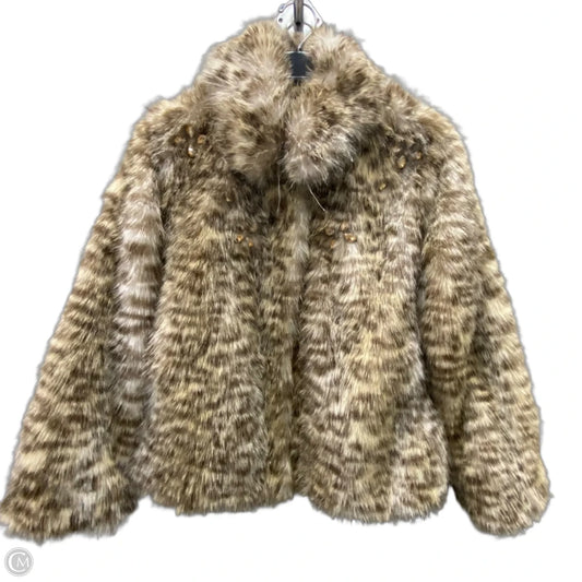 Jacket Faux Fur & Sherpa By Anthropologie In Brown, Size: Xs
