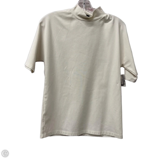 Top Short Sleeve By Ann Taylor In White, Size: L