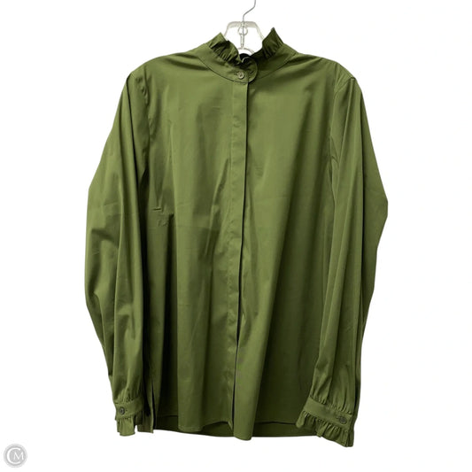 Top Long Sleeve Designer By Lafayette 148 In Green, Size: L