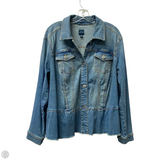 Jacket Denim By J. Jill In Blue, Size: Xl