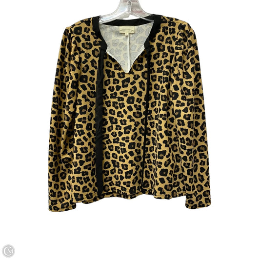 Top Long Sleeve By Melloday In Animal Print, Size: L