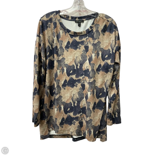 Top Long Sleeve Basic By Tribal In Brown, Size: M