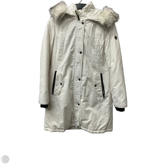Coat Puffer & Quilted By Madison In White, Size: M
