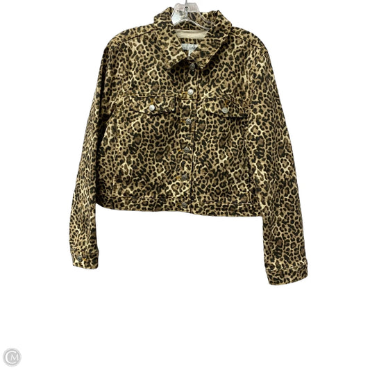 Jacket Denim By Loft In Animal Print, Size: L