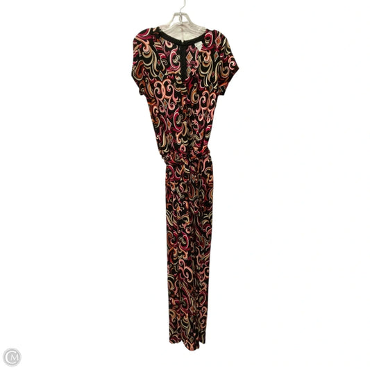 Jumpsuit By Chicos In Black & Pink, Size: M