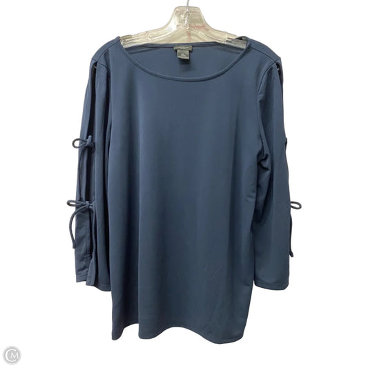 Top Long Sleeve By Ann Taylor In Blue, Size: L