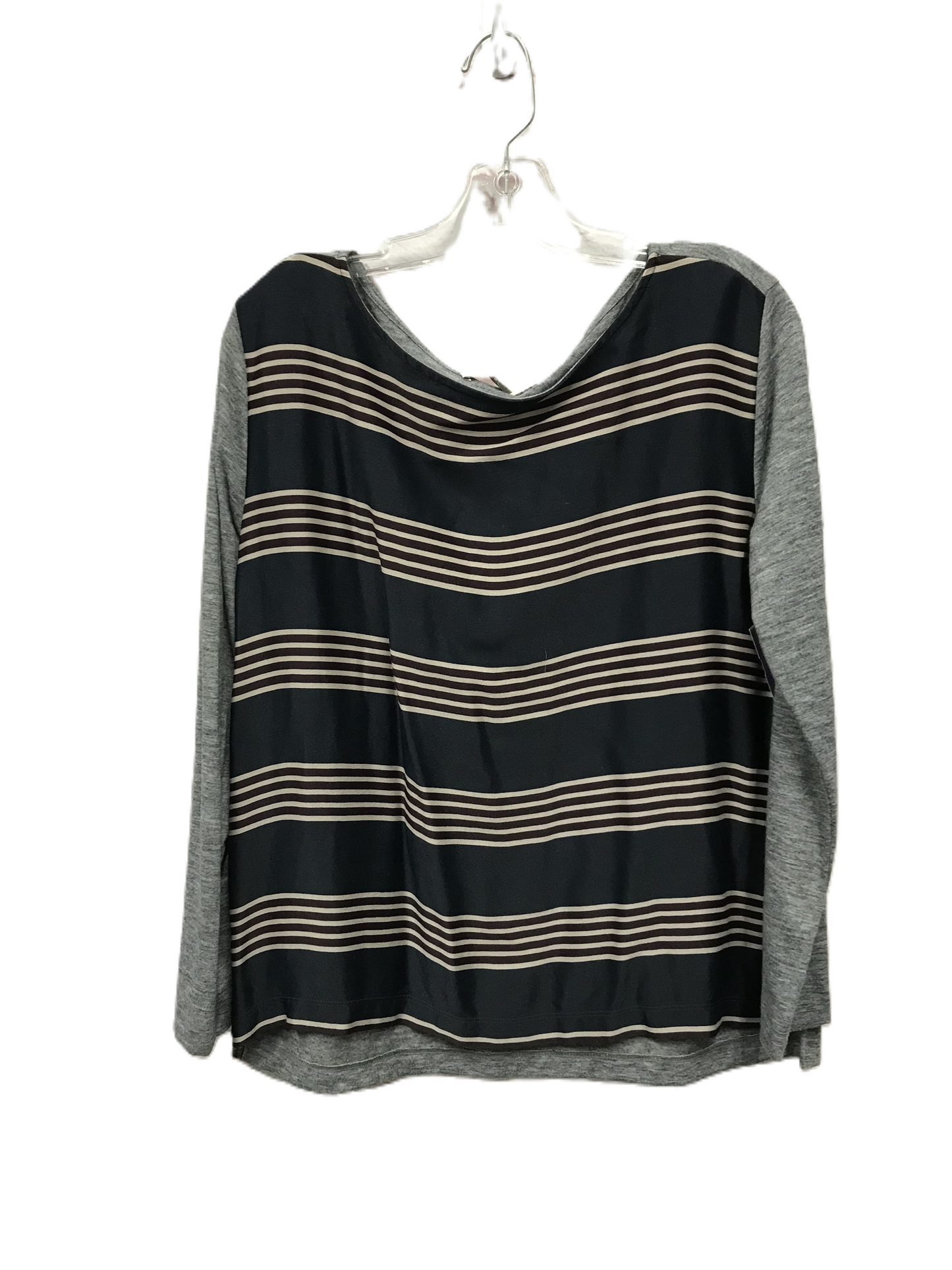 Grey Top Long Sleeve By Loft, Size: M