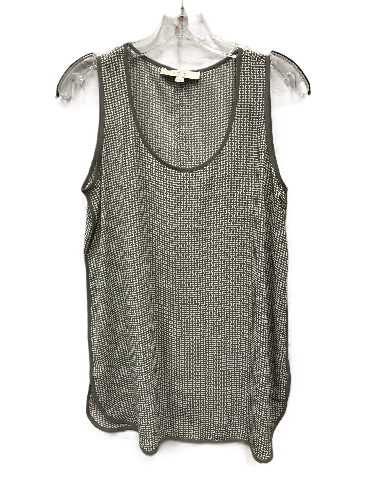 Grey & White Top Sleeveless By Loft, Size: S