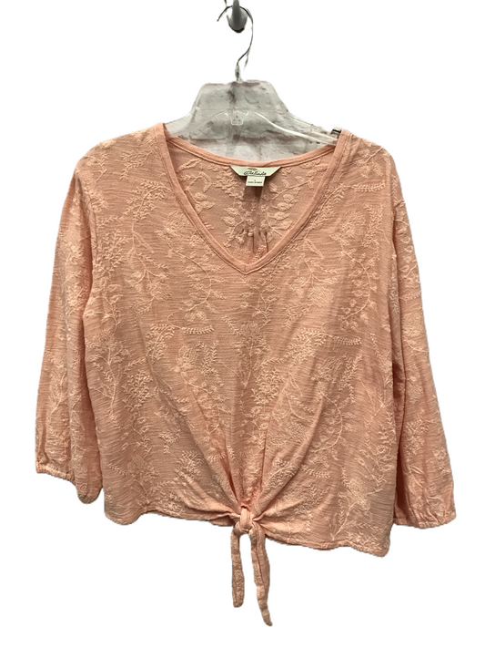 Orange Top Long Sleeve By Bob T , Size: L