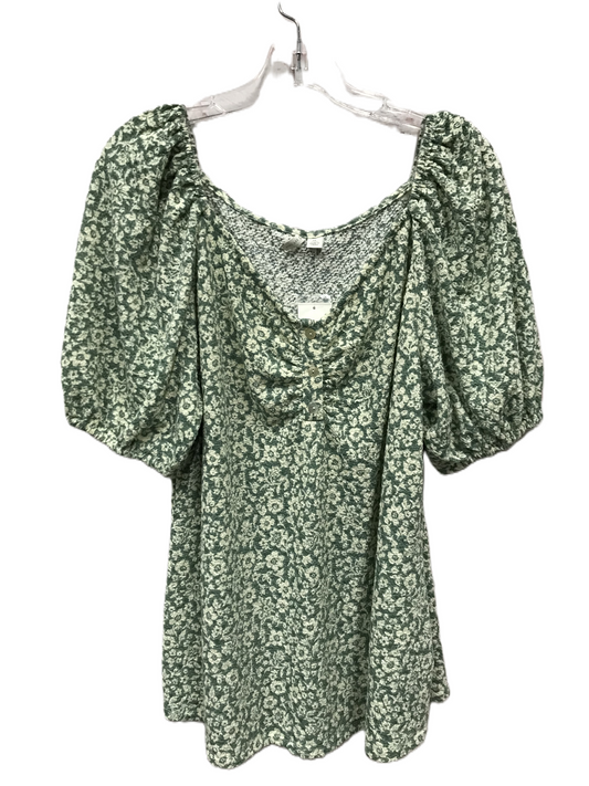 Green Top Short Sleeve By Cato, Size: Xl