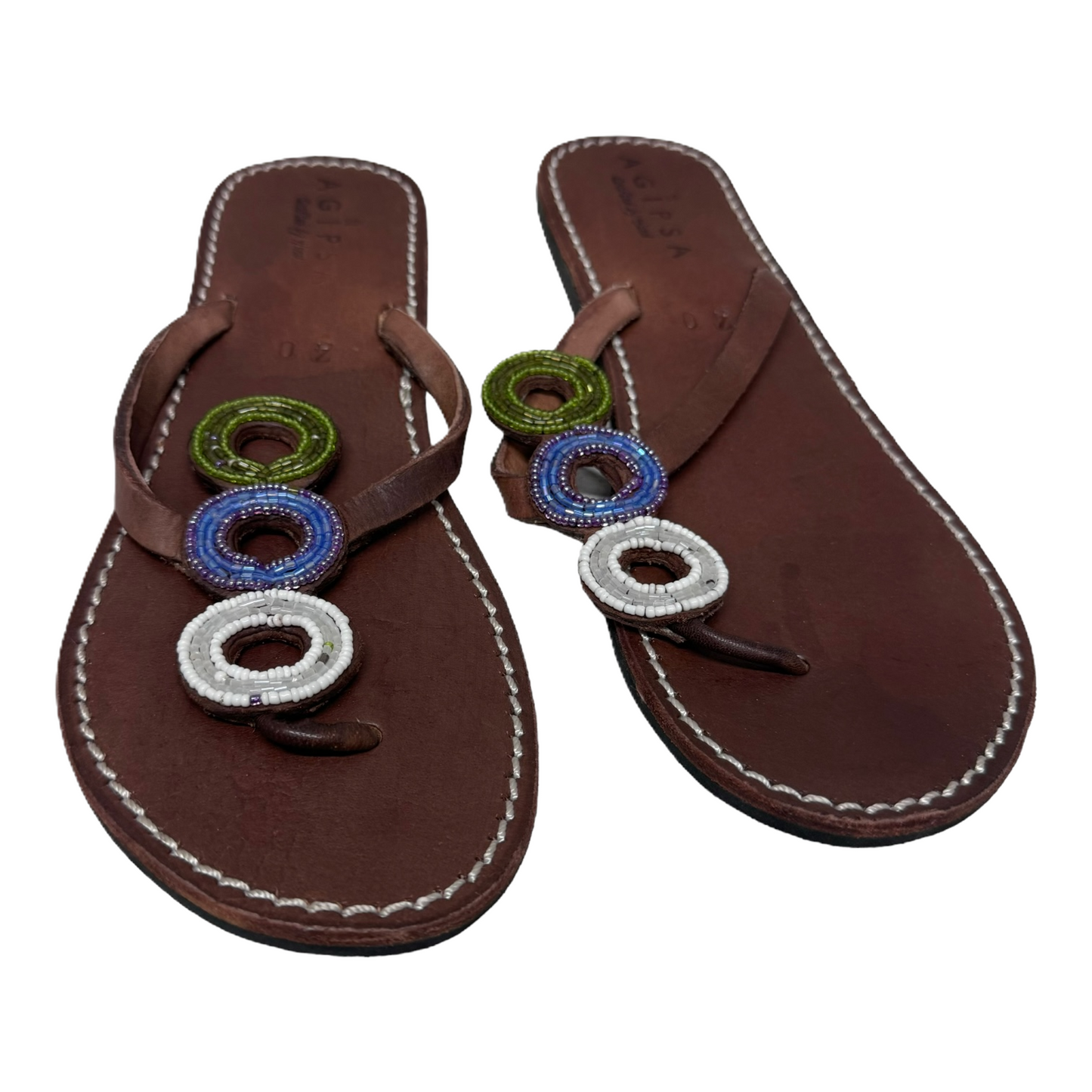 Brown Sandals Flip Flops By agipsa, Size: 9