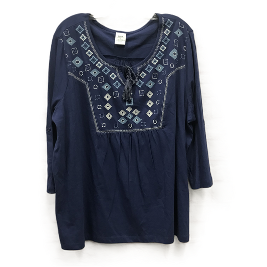 Blue Top Long Sleeve By Blair, Size: Xl