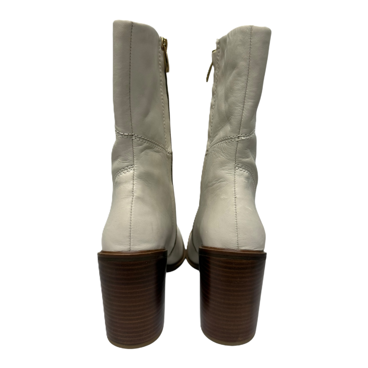 Boots Mid-calf Heels By Franco Sarto In Cream, Size: 10