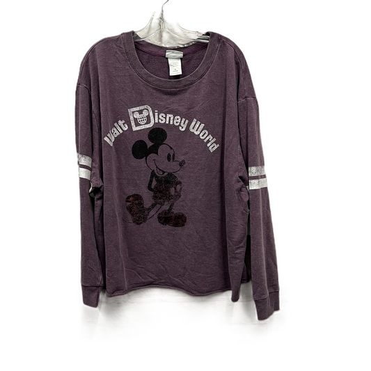 Athletic Top Long Sleeve Crewneck By Disney Store In Purple, Size: 2x