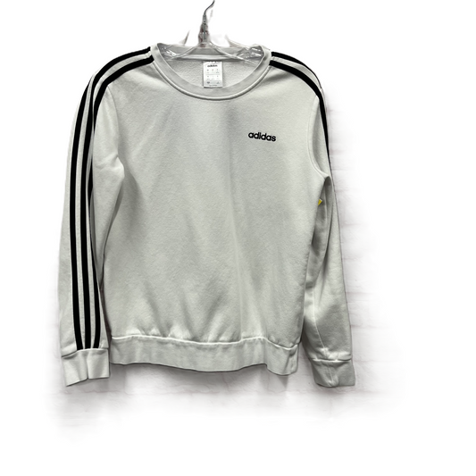 Athletic Top Long Sleeve Crewneck By Adidas In White, Size: M