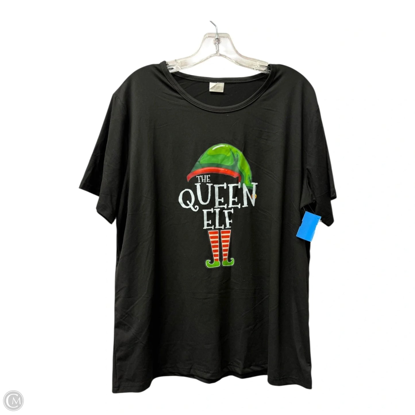 Top Short Sleeve By Holiday  In Black, Size: Xxl