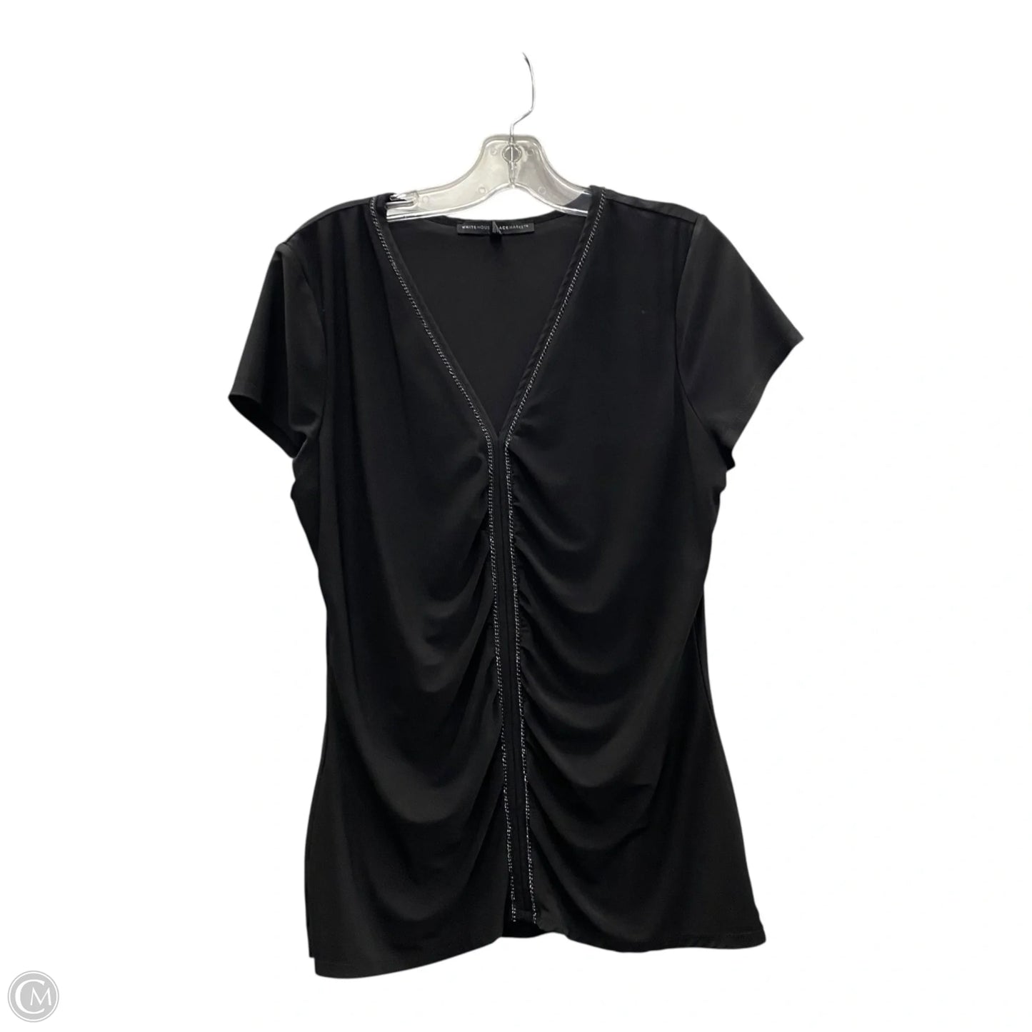 Top Short Sleeve By White House Black Market In Black, Size: L