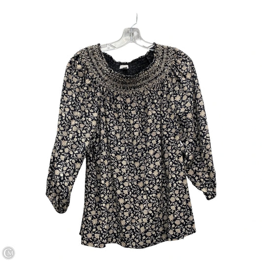 Top Long Sleeve By J. Jill In Black, Size: M