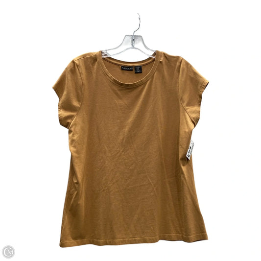 Top Short Sleeve Basic By Tahari By Arthur Levine In Brown, Size: Xl