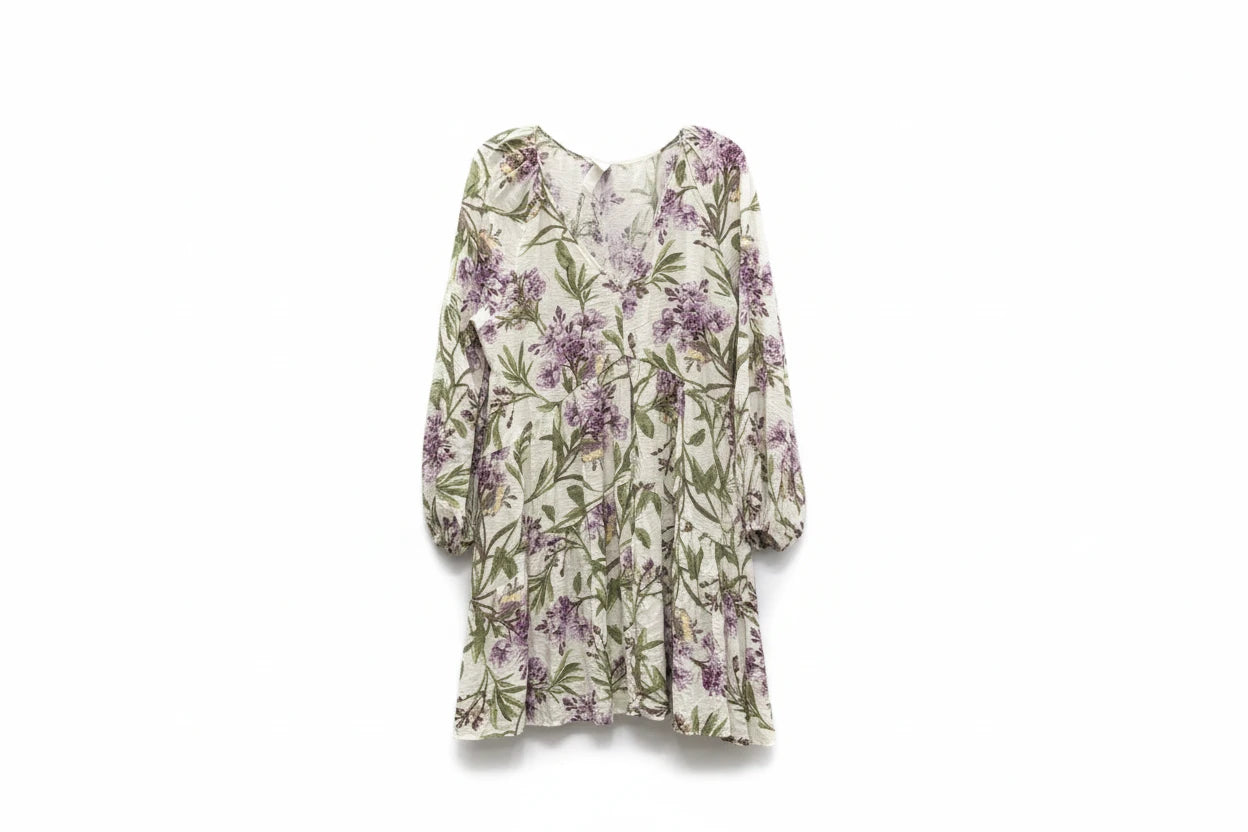 Dress Casual Short By H&m In Floral Print, Size: L