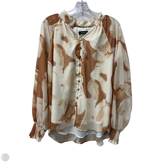 Top Long Sleeve By Zesica In Tan, Size: M