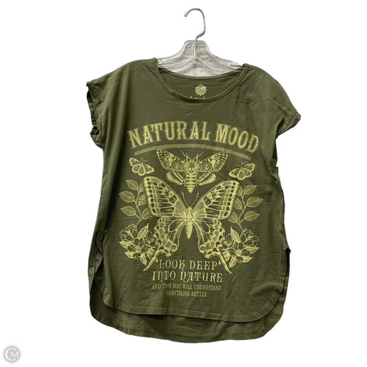 Top Short Sleeve By Interplace In Green, Size: L