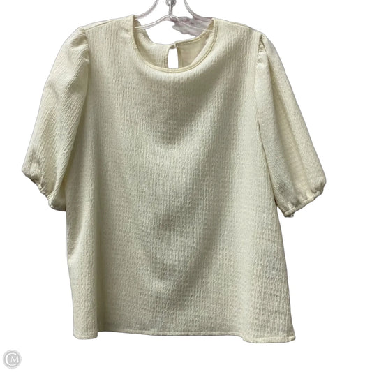 Top Short Sleeve By Shein In Cream, Size: M