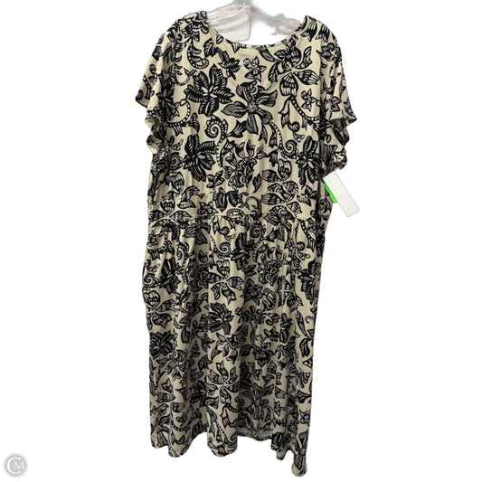 Dress Casual Midi By D&co. In Tan, Size: 3x